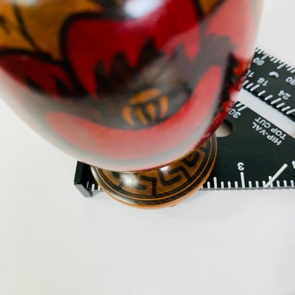 Vintage Set of 2 Wooden Vases Roses Floral Landscape South Western Mexican Decor - Picture 14 of 16